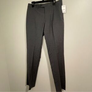 JB Britches Torino Grey Dress Wool Blend Pants Size 32 S Unfinished NWT